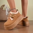thumbnail image 4 of Roncen Women's Fashion Winter Snow Boots - Classic Casual Style Chunky Platform Sole Double Buckle Strap Plush Lined & Extra Warmth Solid Color Thermal Fleece Lined Boots for Cold Weather, 4 of 9