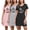 Set2, variant on Womens Nightgown Short Sleeve Print Soft Sleepwear Knee Length Pajamas Dress 3 Pack