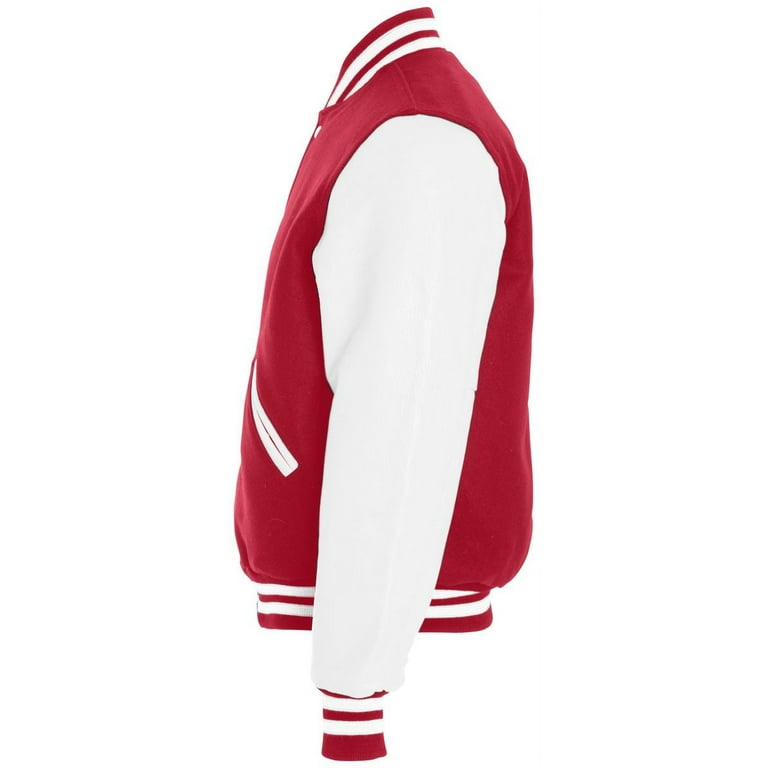 Holloway 224183.408.XL Varsity Jacket, Scarlet & White Holloway 224183.408.XL Varsity Jacket, Scarlet & White