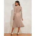 thumbnail image 6 of PrettyGuide Women's Wrap Sweater Dress V Neck Long Sleeve Pleated A Line Knit Midi Dresses, 6 of 7