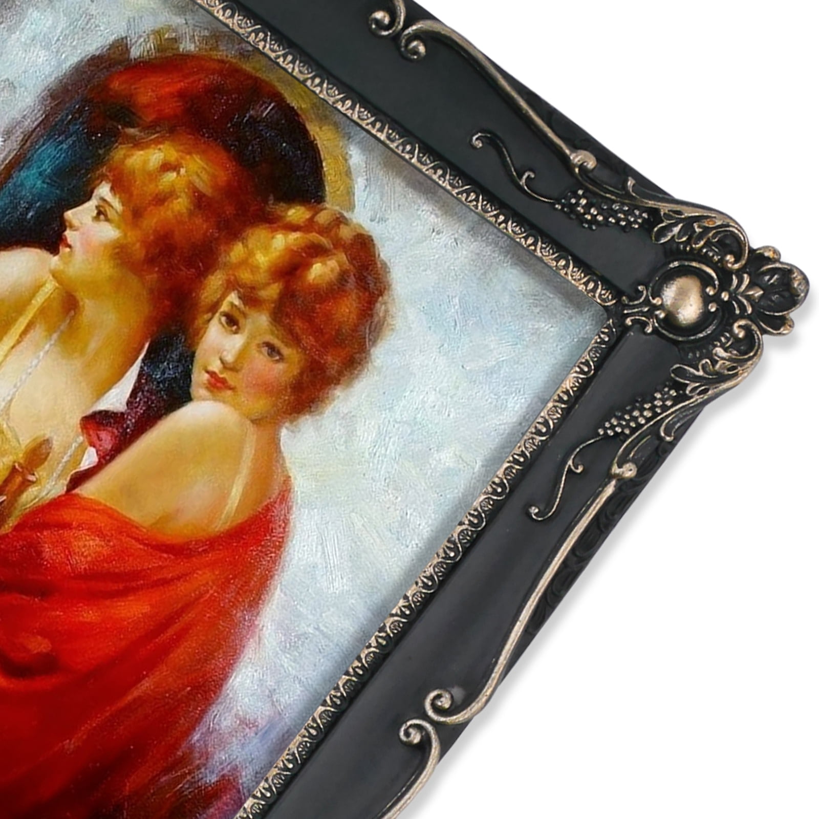 Black Picture Frames 8x10, Vintage Photo Frame with Floral Ornaments for Wall and Tabletop