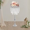 thumbnail image 2 of 31.5Inch Crystal Flower Stand Tall Flower Vase Silver Vases Wedding Road Lead Flower Holders for Wedding Reception Birthday Party Events Home Decor, 2 of 9