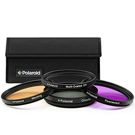 Polaroid Optics 58mm 4-Piece Filter Kit Set [UV,CPL, Warming,& FLD] includes Nylon Carry Case – Compatible w/ All Popular Camera Lens