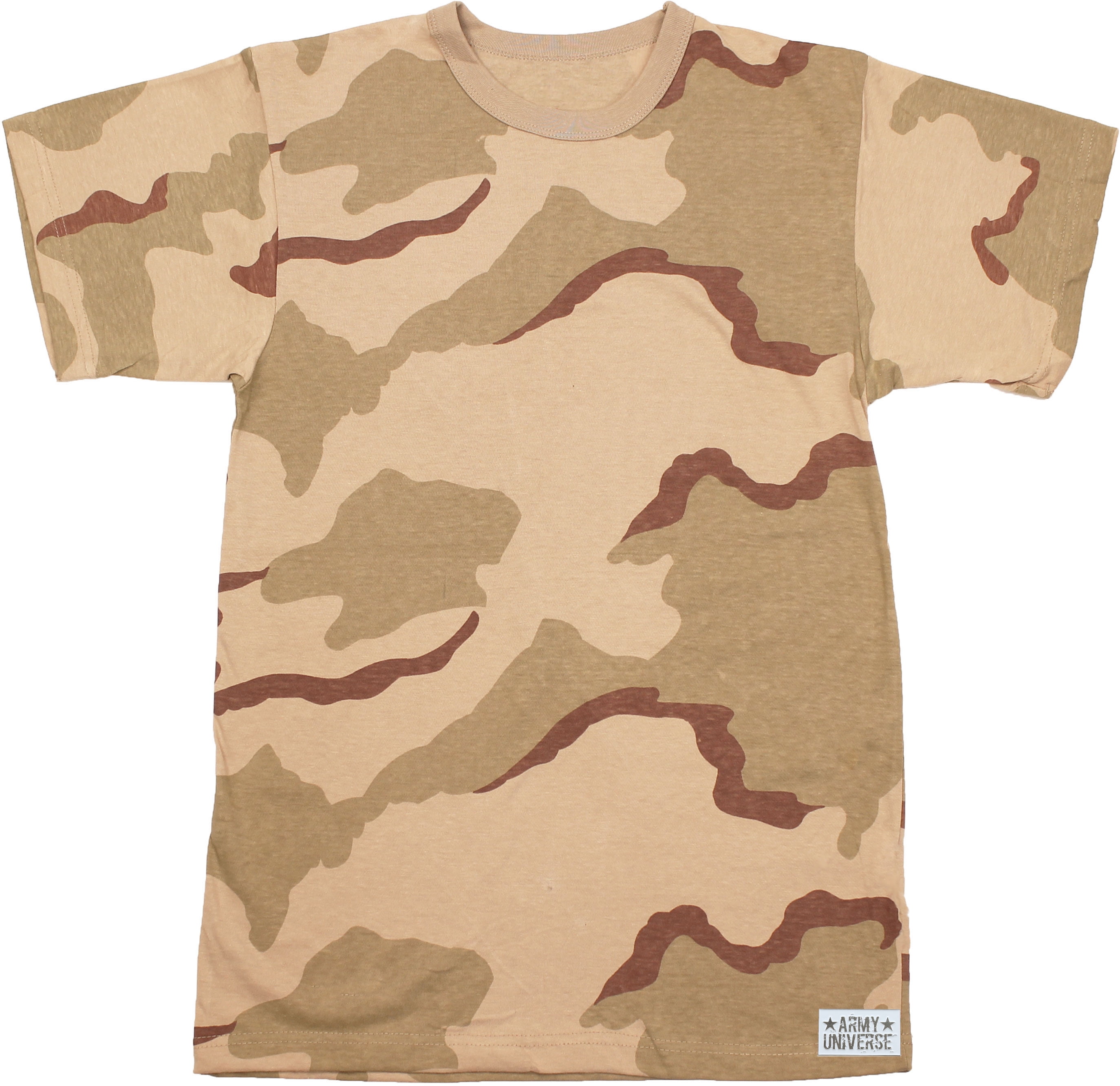 TriColor Desert Camouflage Short Sleeve TShirt with ARMY UNIVERSE Pin