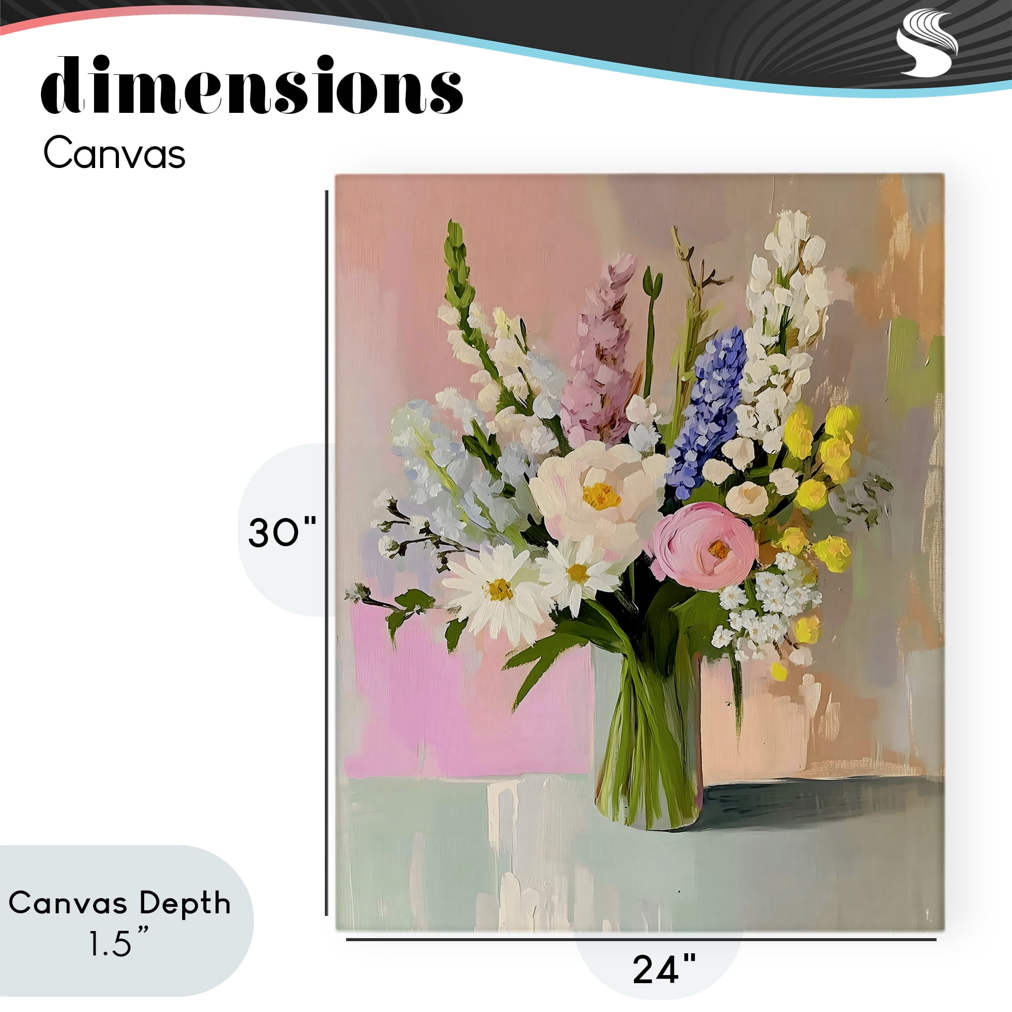 Stupell Industries Glass Vase with Spring Blooms Canvas Wall Art, design by The Prints Vibe