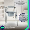 thumbnail image 3 of MEDICAL STORE de Lujo Silla Modelo 52103-3 en 1: Comodo, Asiento Aumento Inodoro y Silla Ducha | Baño Portátil Adultos con Regatones Antiderrapantes y Cubeta | Silla Bacinica Adultos, 3 of 9
