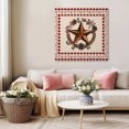 thumbnail image 5 of Country Star Plaid Wall Art Painting on Canvas, Retro Western Farmhouse Barn Berry Canvas Art Home Prints Wall Art Framed Modern Artwork for Living Room Bedroom Wall Decor 12x12in, 5 of 9