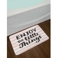 thumbnail image 2 of Enjoy the Little Things Bath Mat, Hand Drawn Calligraphy on Stripped Pastel Background, Plush Bathroom Decor Mat with Non Slip Backing, 29.5" X 17.5", Pale Pink White, by Ambesonne, 2 of 2