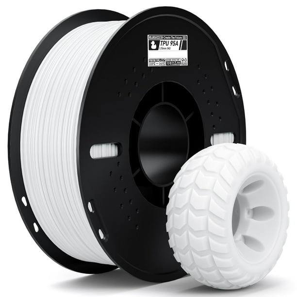 Filamento de impresión 3D ELEGOO TPU 1.75 mm 1 kg blanco 95A