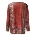 thumbnail image 5 of TSADFHJI Hauts de Noël Grande Taille pour Femmes 3TG Mode Décontractée Imprimé Col Rond Manches Longues Pull TG Rouge, 5 of 5