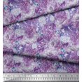 thumbnail image 2 of Soimoi Purple Rayon Fabric Watercolor Floral Decor Fabric Printed BTY 56 Inch Wide, 2 of 3