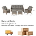 thumbnail image 7 of Ovios 5 Pieces Outdoor Furniture Set High Back All-Weather Wicker Patio Conversation Set with Ottomans, Dark Gray, 7 of 7