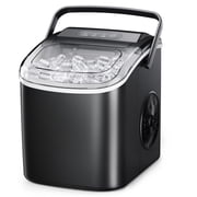 Simzlife 26 lbs/24H Countertop Ice Maker Machine, 9 Bullet-Shaped Ice in 6 Min, Auto-Cleaning Portable Ice Maker for Kitchen, Home, Office, RV, Black