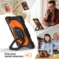 thumbnail image 6 of Heavy Duty Shockproof Case for Samsung Galaxy Tab S10 FE , Galaxy Tab S9 FE , Galaxy Tab S9,Anti drop silicone+PC Layer Protective Case 360 ° Rotating Square Handle Stand With Shoulder Strap,Orange, 6 of 8