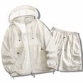 thumbnail image 5 of Women's UPF 50+ Sun Shirts UV Protection Long Sleeve Jacket with Hooded Summer Shorts Set Hiking Fishing Suit Womens Loose Outdoor Sports Set, 5 of 6