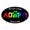 thumbnail image 1 of CafePress - Adopt Sticker (Multi On Black) - Sticker (Oval), 1 of 1