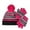 Hot Pink, variant on Chuancc 2 Pcs Winter Beanie Hat Gloves Set Knit Unisex Warm Fleece Lined Hat Touchscreen Gloves for Women Men Couples Friends Blue One Size