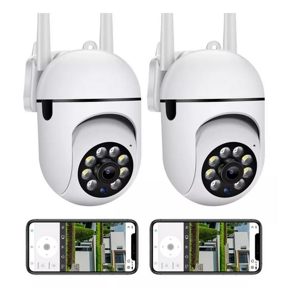 Cámara De Seguridad 360°wifi Visión Nocturna Alarma 2 Piezas