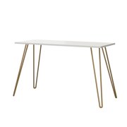 Ameriwood Home Owen Writing Desk, White & Gold