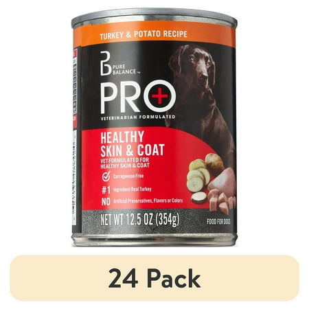 (24 pack) Pure Balance Pro+ Turkey & Potato Recipe Wet Dog Food, 12.5 oz Can