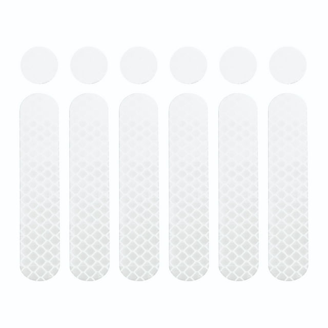 6uds Reflectante Seguridad Pegatinas para Casco para Bicicleta Motocicleta blanco