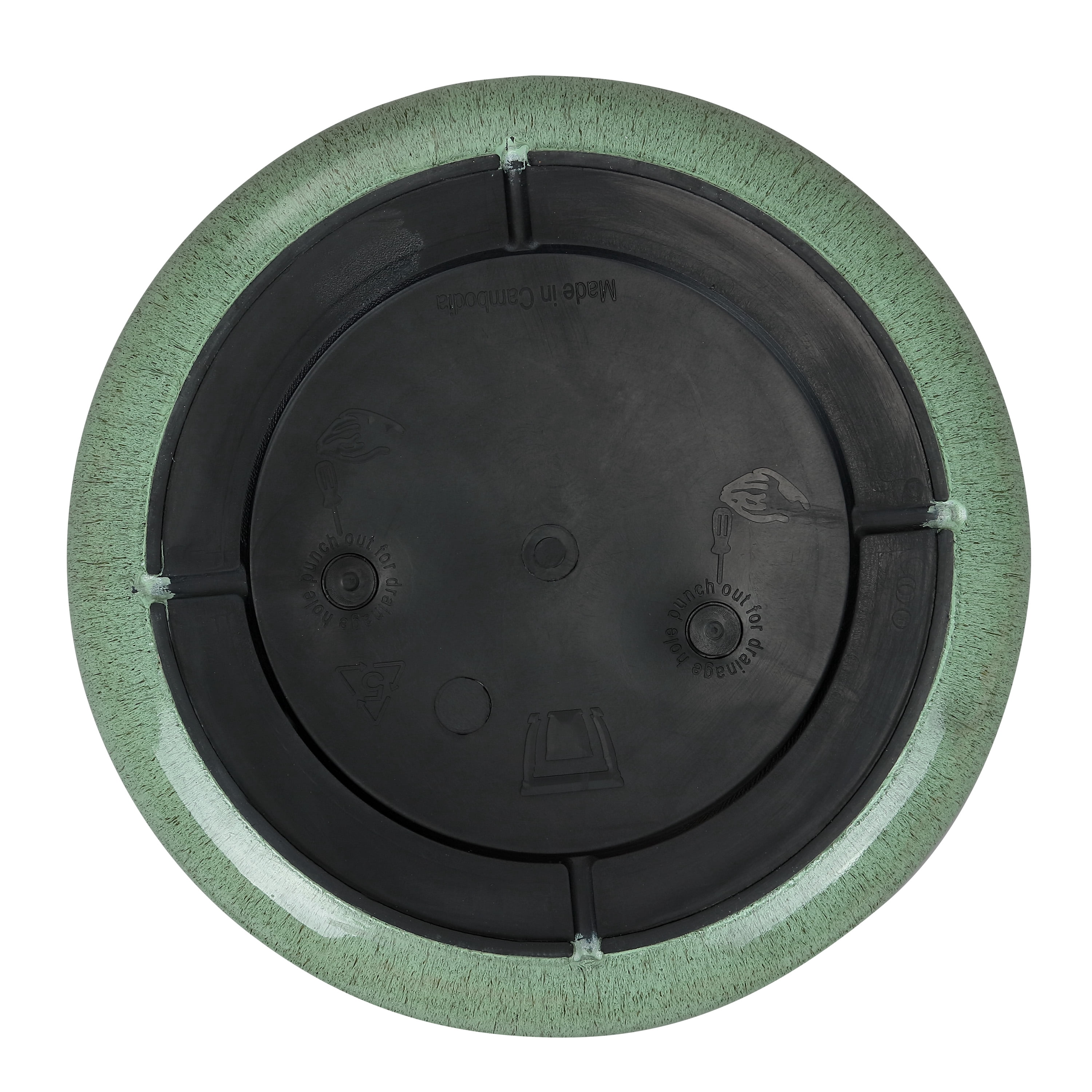 Better Homes and Gardens 14.5in Esmeralda Round Green Dripping Finish Plastic Planter