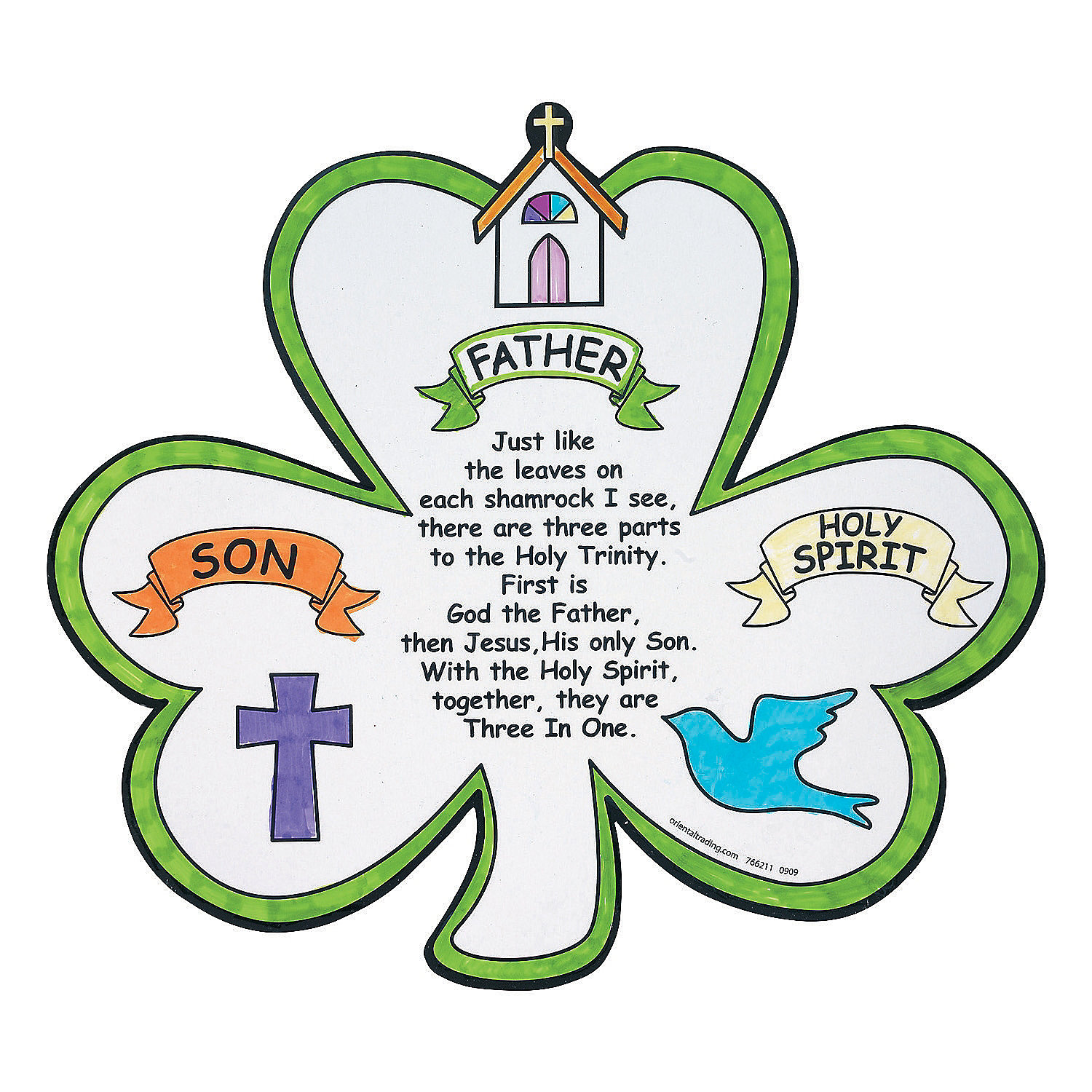 Color Your Own Shamrock Trinity Cut Out Craft Kits 12 Pieces Color Your Own Shamrock Trinity Cut Out Craft Kits 12 Pieces