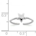 thumbnail image 3 of Primal Silver Sterling Silver Rhodium-plated Star Toe Ring, 3 of 8
