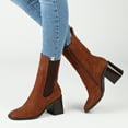 thumbnail image 3 of Journee Collection Womens Kaydia Square Toe Stacked High Ankle Booties, 3 of 6