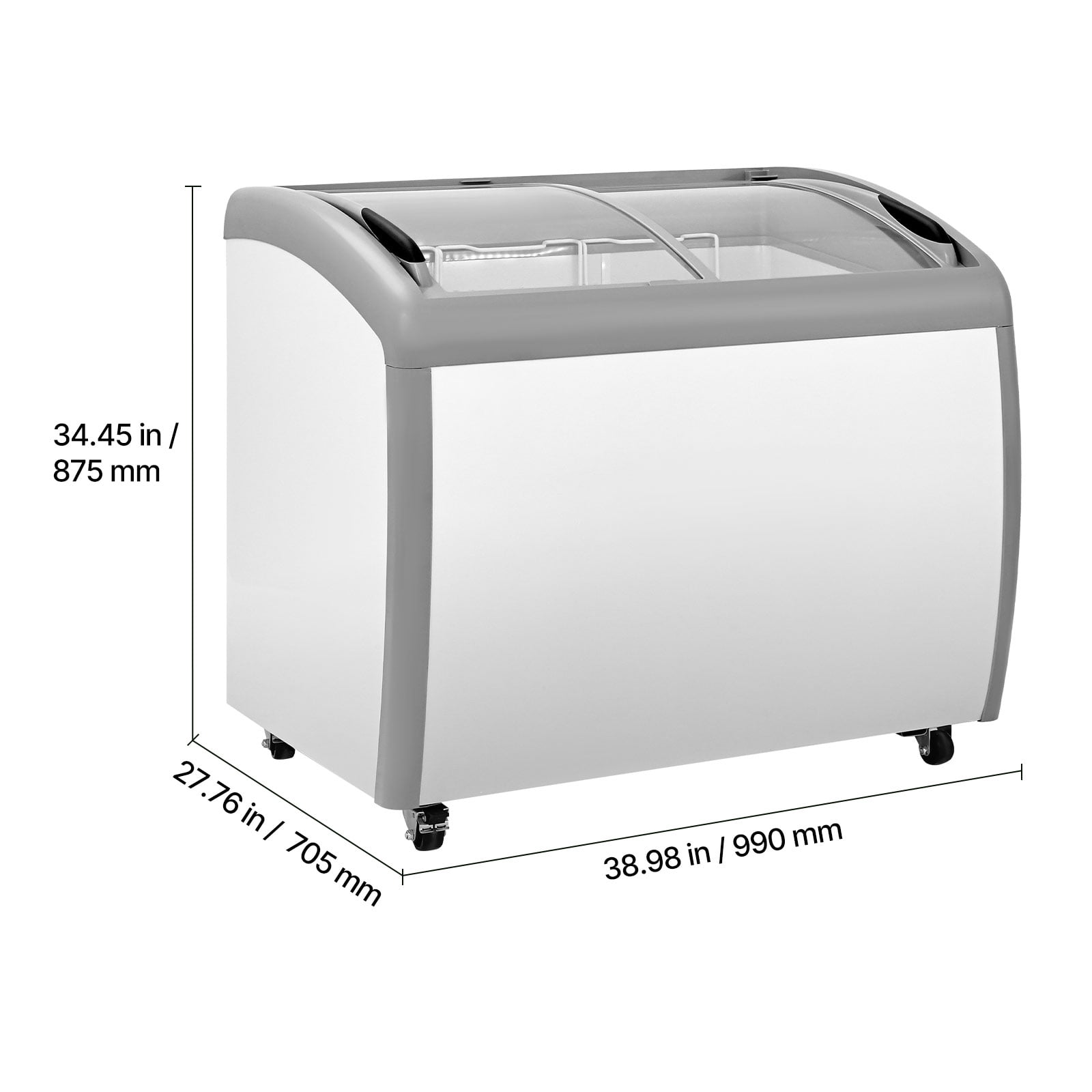KFFKFF Commercial Ice Cream Display Freezer, Chest Freezer, Coated Cold‑Rolled Steel Plate Pre‑Coated Steel Plate