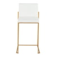 thumbnail image 6 of Fuji Contemporary High Back Counter Stool In Gold Steel And White Faux Leather - Set Of 2, 6 of 7
