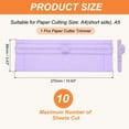 thumbnail image 2 of Paper Cutter Trimmer A4 Straight Small Portable Paper Slide Paper Slicer with Safe-Guard for Craft Cardstock Label Card Scrapbook Photo Purple, 2 of 7