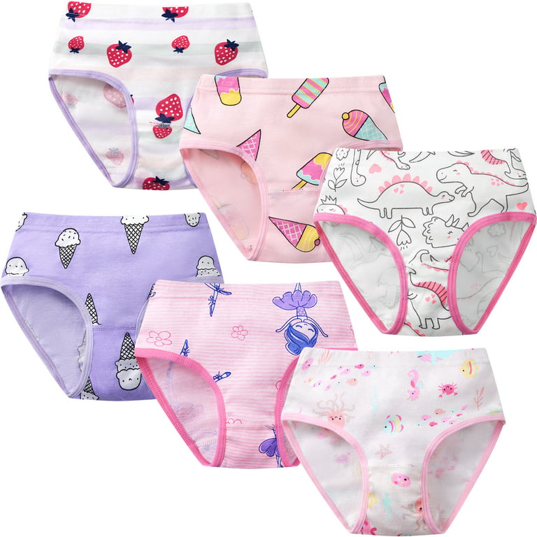 SYNPOS Girls Underwear 100% Cotton Underwear for Girls Breathable Toddler  Girl Underpants Comfort Baby Girls Panties 6 Packs
