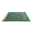 thumbnail image 2 of Ahgly Company Machine Washable Indoor Round Persian Turquoise Blue Traditional Area Rugs, 3' Round, 2 of 4