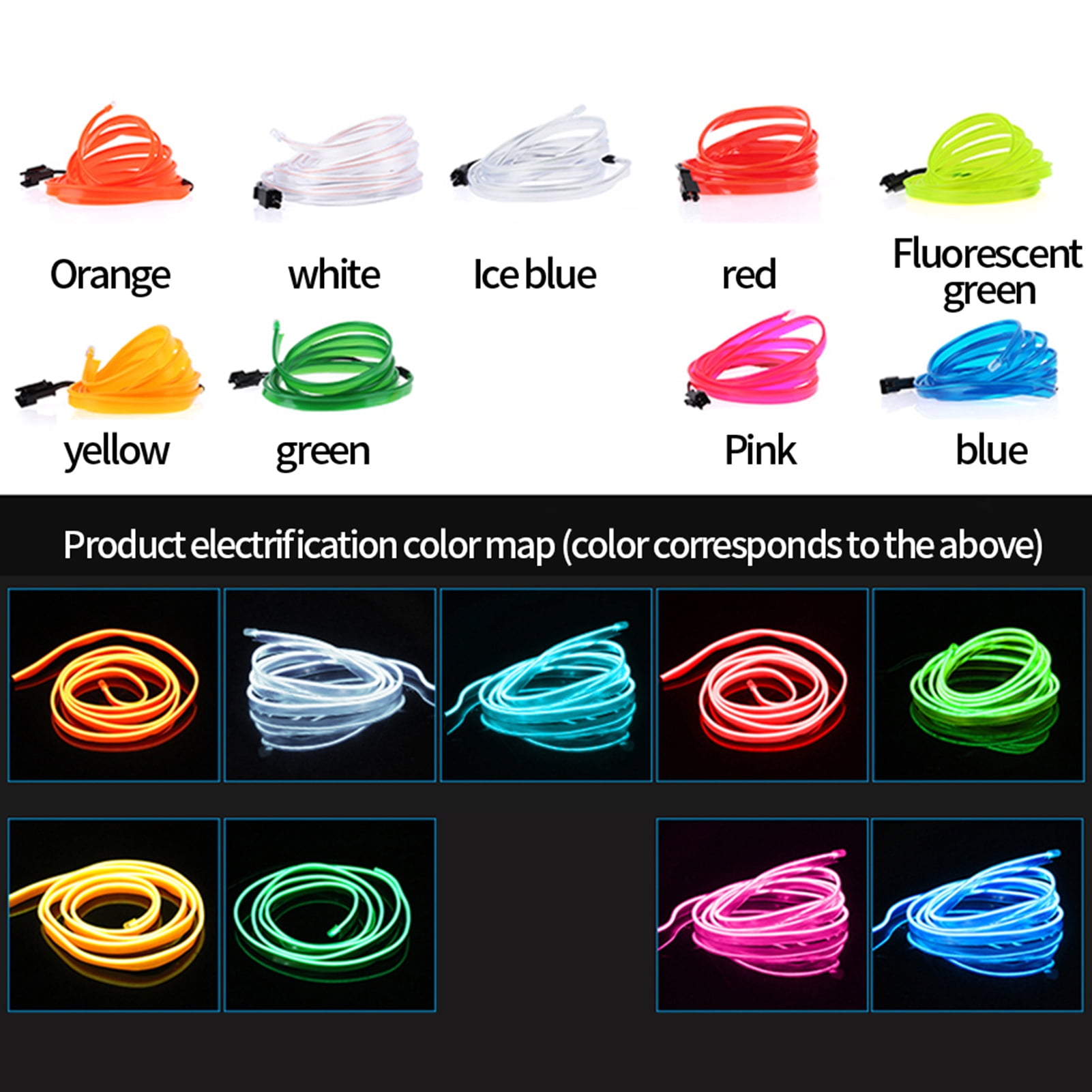 Hibibud GWONG Car Ambient Light Decorative Eye-catching DIY Car Interior LED Wiring Neon Light Strip for Bike