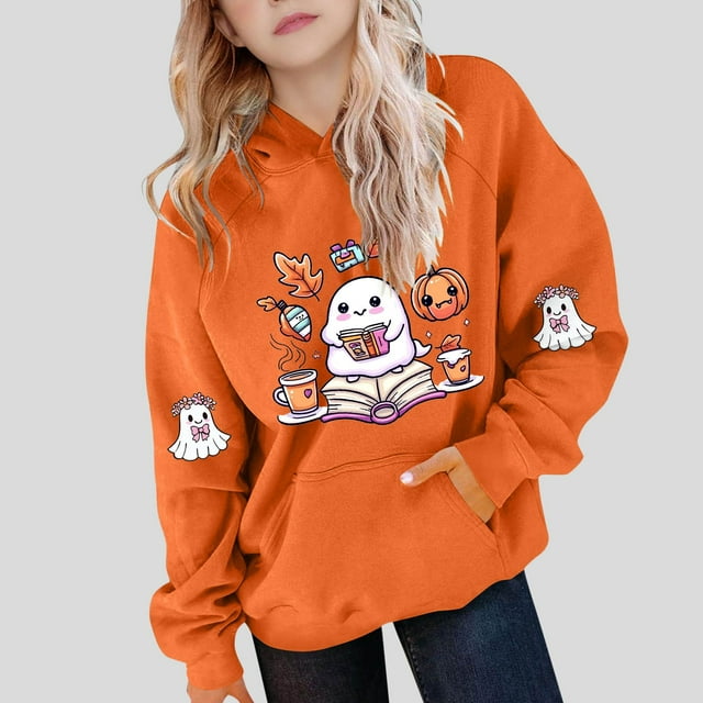 YUNAFFT Kids Winter Hooded Sweatshirt with Pockets Loose Fit Japanese Fleece 5-15Y