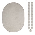 thumbnail image 1 of Furnish My Place Abstract Contemporary Stripes Modern Plush Two Tone High Low Pattern Rug, Abstract Area Rug, Pet-Friendly Carpet, Made in USA - Easy Fit Beige, 2' x 4' Oval - Set of 3, 1 of 5
