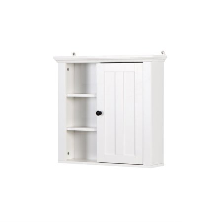 Gzxs Storage Cabinet with Doors  Bathroom Wooden Wall Cabinet Storage Corner  White