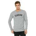 thumbnail image 2 of Daxton Retro Florida Arch Font Long Sleeves T Shirt Soft Medium Weight Cotton, Hgray Tee Black Font, M, 2 of 2