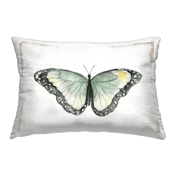 Stupell Industries Simple Butterfly Visage Decorative Printed Throw Pillow Design by Janet Tava.