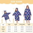 thumbnail image 4 of FORMRS Wearable Blanket Hoodie with Sleeves for Kids Cozy Flannel Sweatshirt, Blue Colorful Candies, 4 of 7