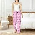 thumbnail image 4 of Balery Pink bows Pantalones de pijama para mujer, pijamas ultraligeros, pantalones de estar por casa-Medium, 4 of 6
