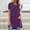 Purple, variant on Women Clothing Women's Plus Size Tops , Round Neck Tops Short Sleeve Shirts Loose Solid Tunic Tops, Sizes S-5XL