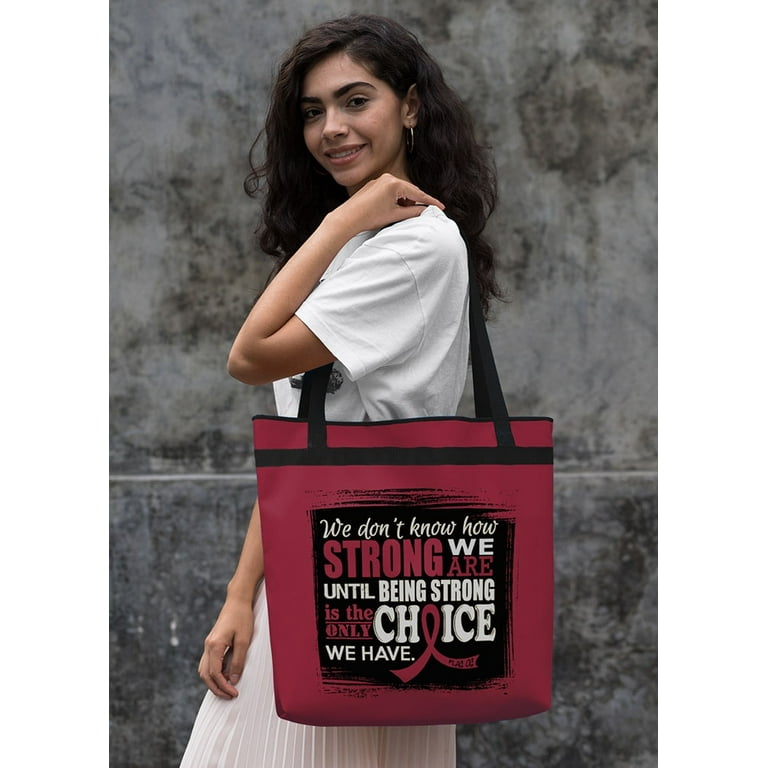 Fight Like A Girl How Strong We Are Darcey Tote Bag for Cancer and Disease Awareness