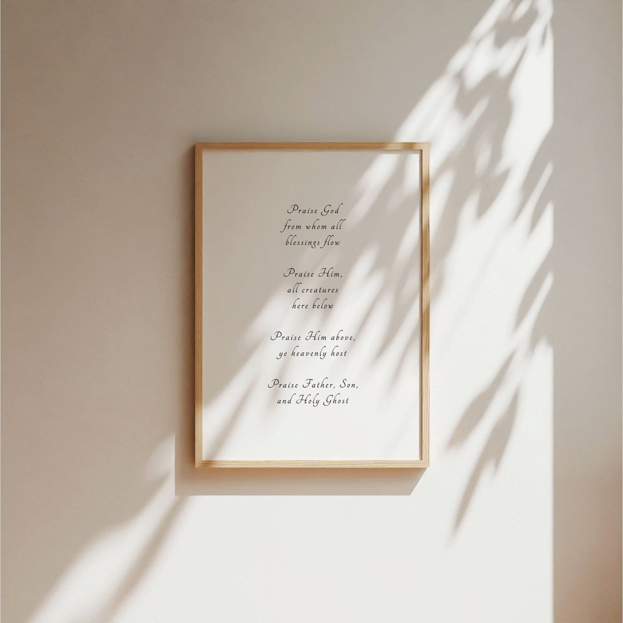 Doxology Christian Hymn Lyrics Faith Home Decor Wall Art Unframed Paper Print