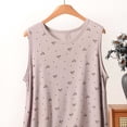 thumbnail image 4 of Fengactive Womens Bow Print Tank Top Crew Neck Sleeveless Hi Low Hem Relaxed Layering Shirt, 4 of 5