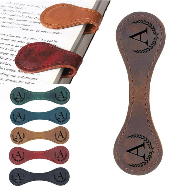 Marcador magnético de piel Artlaza personalizado marrón (A)