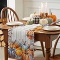 thumbnail image 3 of Fall Watercolor Table Runner, Autumn Thanksgiving Kitchen Dining Table Decoration for Home Party Decor 13x90 Inches, 3 of 9