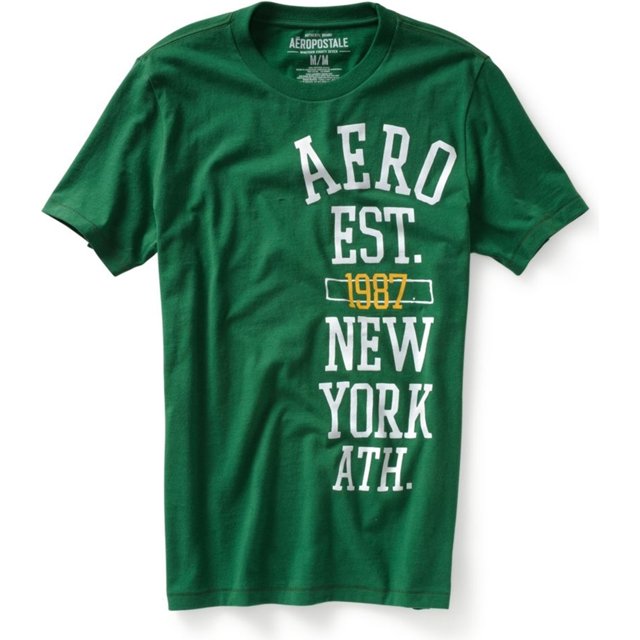 Aeropostale Hombres Aero Est. Camiseta gráfica, verde, talla extra pequeña