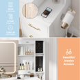 thumbnail image 5 of Luku Makeup Vanity Set with Mirror & Lights, 5 Drawers, Stool & Power Outlet, White, 5 of 7